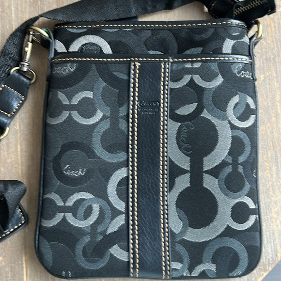 COACH Monogram Crossbody Bag with Leather Trim - Picture 8 of 11